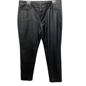 J. Jill Jeans 14 R Black‎ Slim Ankle Mid Rise Denim Coated Slimming Stretch